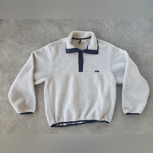 Woolrich Other - Mens Vintage woolrich cream fleece pullover sweatshirt sweater M button snap